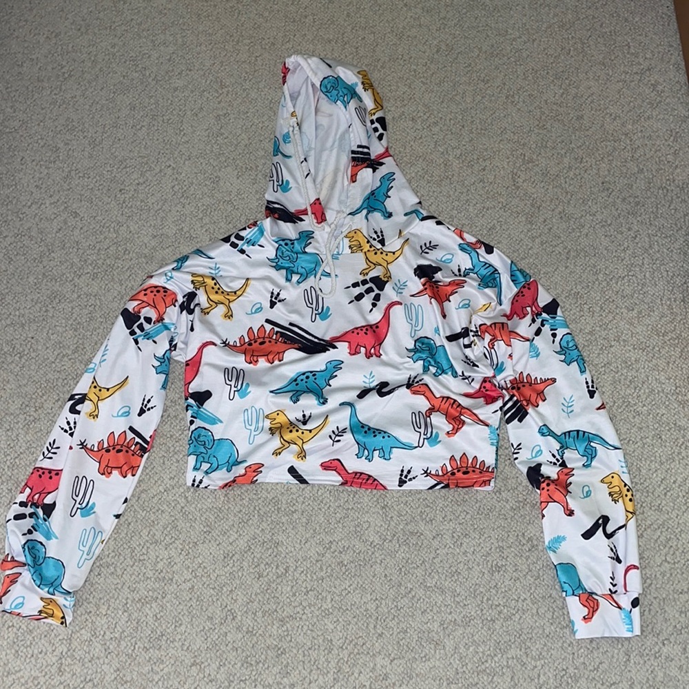 Dino cropped hoodie